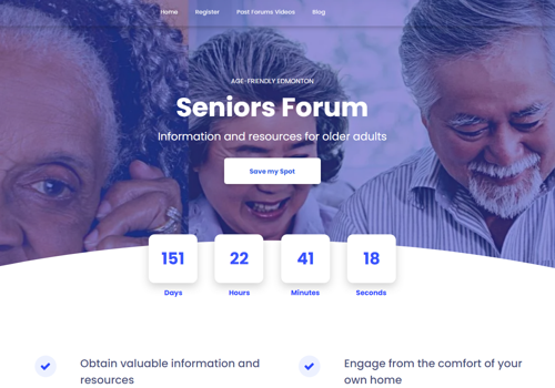 Web Design Package Example: Seniors Forum