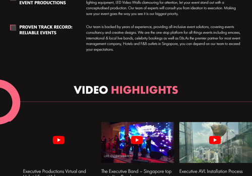 Web Design Package Example: The Executive Group