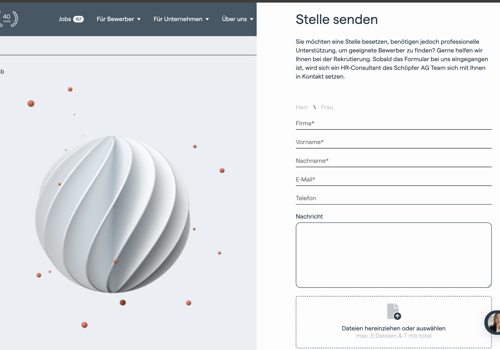Web Development Package Example: Schöpfer AG - Recruitment and HR Consulting Websit