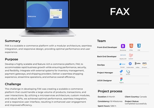 Web Design Package Example: FAX