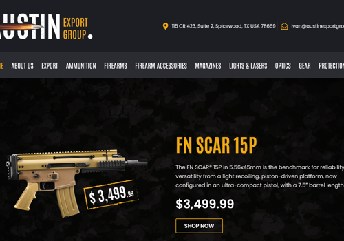 E-Commerce Development Package Example: Austin Export Group - Web Design