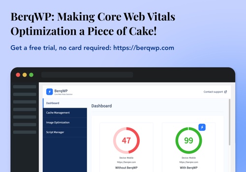 Web Design Package Example: BerqWP WordPress Plugin | SaaS