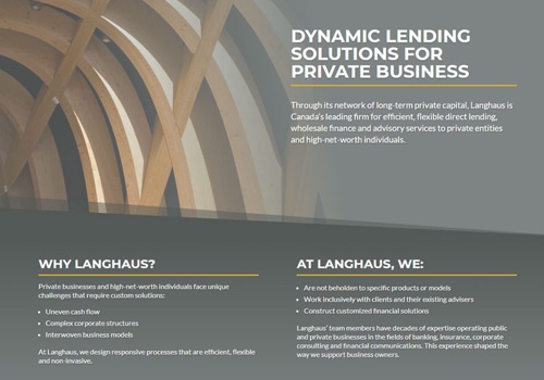 Web Design Package Example: Langhaus Financial