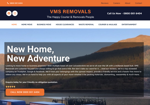 Search Engine Optimization Package Example: VMS Removals Website Design, SEO & PPC