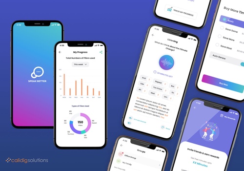UX/UI Design Package Example: Speak Better App - UI/UX design