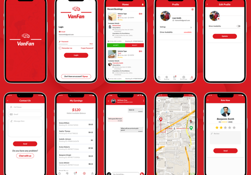 Mobile App Development Package Example: VanFan  App ( Parcel Delivering App)