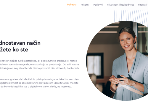 Web Design Package Example: e-Me digital identity website