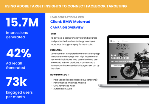 Conversion Optimization Package Example: Using Adoble Insights for Facebook Targeting - BMW