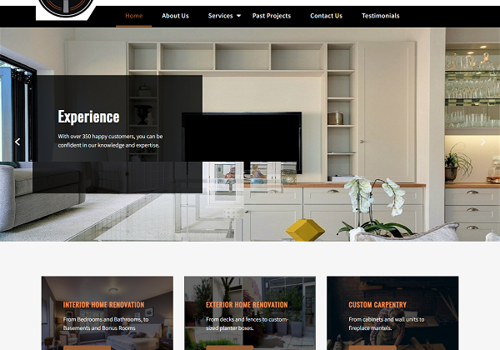 Web Design Package Example: Rivers Renovations