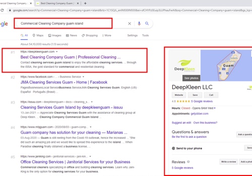 Pay Per Click Package Example: deepkleenguam.com