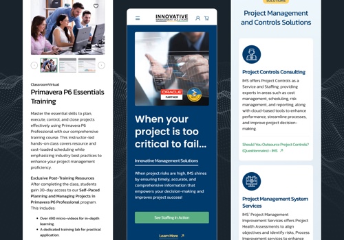 Web Design Package Example: IMS: Smarter Digital Presence