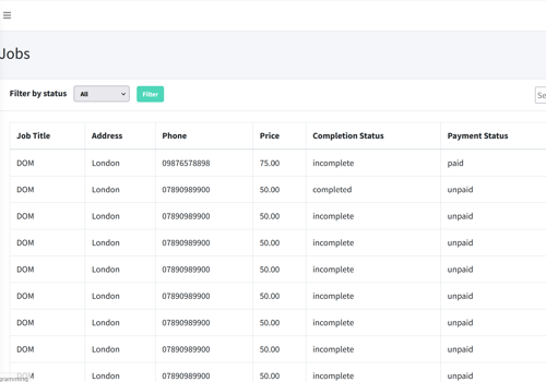 Web Development Package Example: Scheduling Manager Web Application