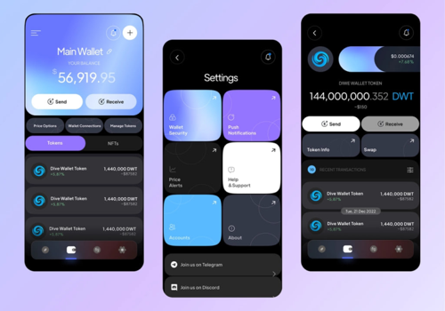 Web Design Package Example: App Design for Crypto Wallet Company