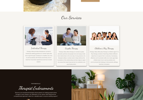 Web Design Package Example: Therapy Vibes