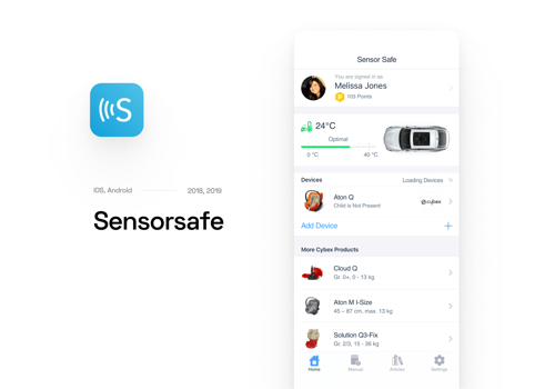 Mobile App Development Package Example: Sensorsafe by Cybex