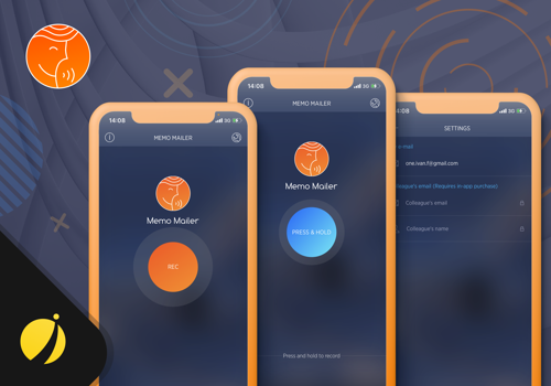 Mobile App Development Package Example: Memo Mailer - iOS & Android apps