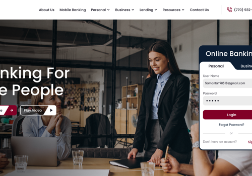 Web Development Package Example: People's Bank & Trust | Corporate