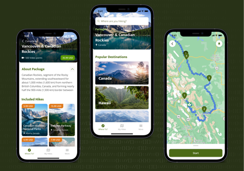 UX/UI Design Package Example: An offlike hiking application for iOS