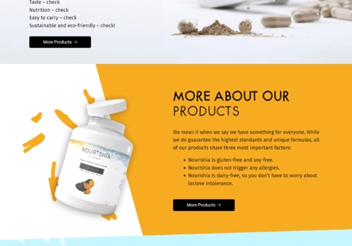 Web Development Package Example: Nourishia | Website Design Service