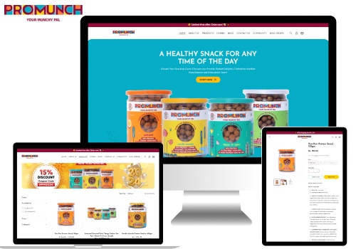 E-Commerce Development Package Example: Promunch Healthy Snacks Brands