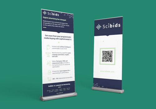 Graphic Design Package Example: Scibids Roll-up Banners