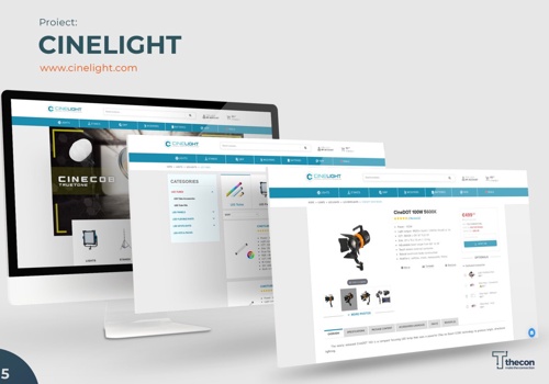 Web Development Package Example: E-commerce: Cinelight.com