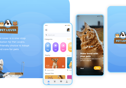 Mobile App Development Package Example: Pet Lover - Pet Care App