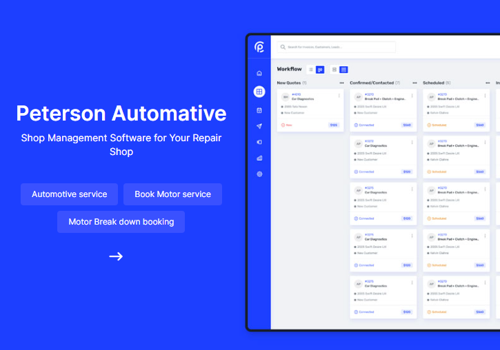 Custom Software Development Package Example: Peterson Automotive: Repair Shop Management