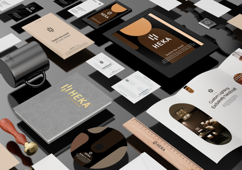 Branding Package Example: Re-branding Project for Heka Lighting & Design