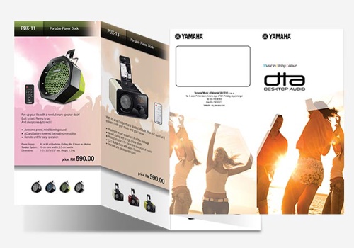 Graphic Design Package Example: Audio product catalog for Yamaha Malaysia