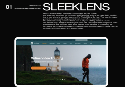 Web Design Package Example: Sleeklens redesign case