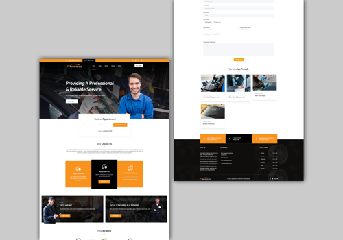 Web Design Package Example: Speedz Auto Glass Single Page Business Website