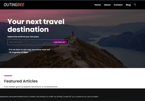 Web Design Package Example: Outing Bee Web Design