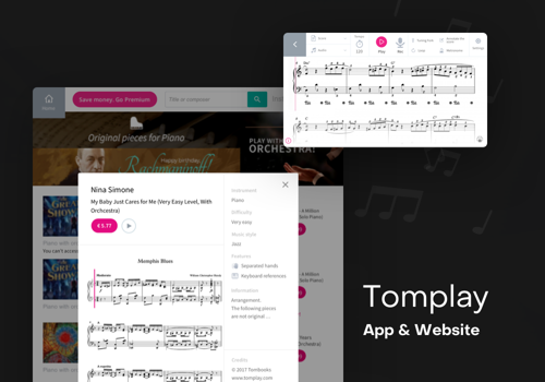 UX/UI Design Package Example: Tomplay
