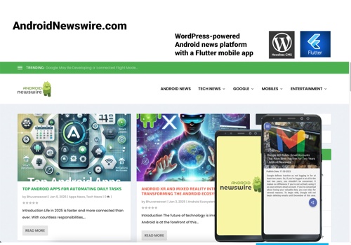 Search Engine Optimization Package Example: AndroidNewswire - Ultimate Source for Android