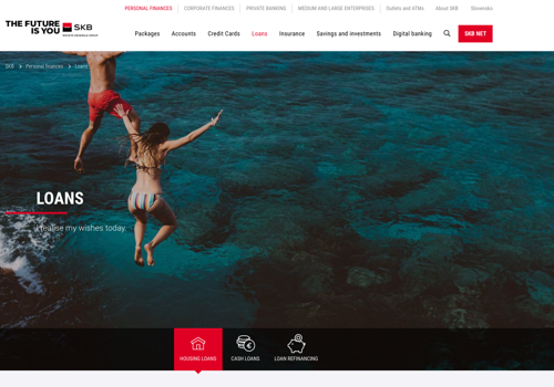 Web Development Package Example: SKB Bank portal