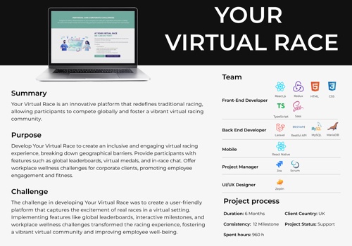 Web Design Package Example: Virtual race