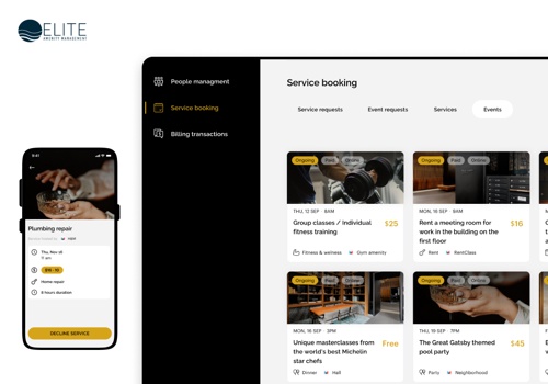Web Development Package Example: Software solution for amenity management company