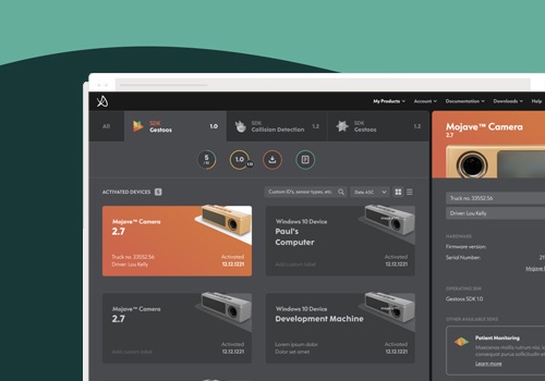 UX/UI Design Package Example: UX and UI for AI-enabled smart camera technology