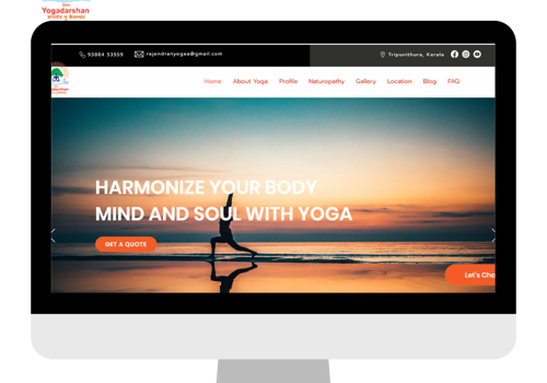 Web Design Package Example: Creative Website For Yoga center