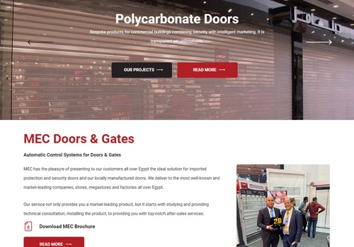 Web Design Package Example: MEC Doors Website