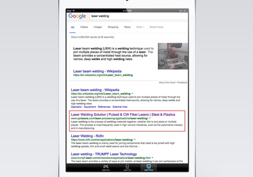 Search Engine Optimization Package Example: SEO & Digital Marketing for SPI Lasers