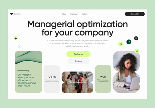 UX/UI Design Package Example: Landing Page for Green Vision