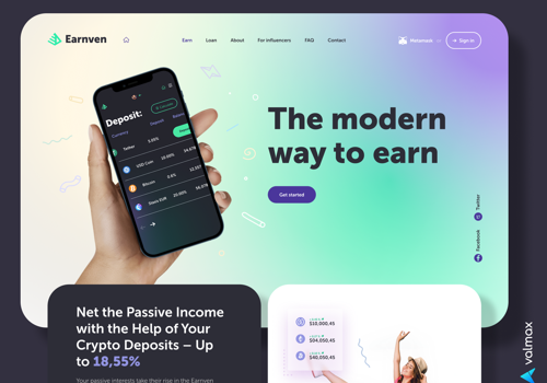 UX/UI Design Package Example: Earnven | DeFi, Blockchain and Crypto platform