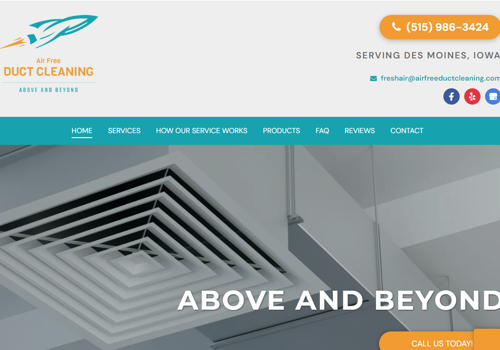 Web Development Package Example: Air Free Duct Cleaning