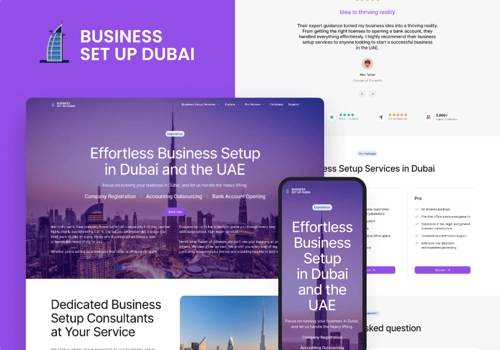 Web Design Package Example: Website & Design: Business Set Up Dubai