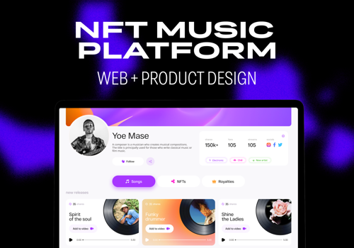 Web Design Package Example: Klezma - NFT Music Platform Web App Design