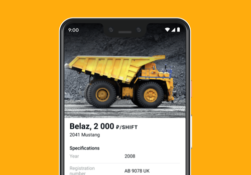 Mobile App Development Package Example: Stroitel — app for special-purpose equipment rent