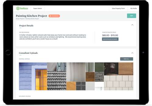 UX/UI Design Package Example: TreeHouse Tablet Interface For Contractors and Customers