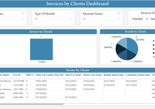 Custom Software Development Package Example: Invoice Management Power BI Charts and Reports
